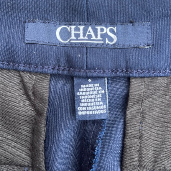 Chaps Classic Straight‎ Leg Chino Pants Women 6 Navy Blue Cotton Blend 32x29 - Picture 2 of 10